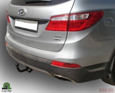 ТСУ для Hyundai Santa Fe 2012-2018, Hyundai Grand Santa Fe 2014-, Kia Sorento 4 XM FL 2012- требуется вырез в бампере. Нагрузки 1300/75 кг, масса фаркопа 19,3 кг (без электрики в комплекте)